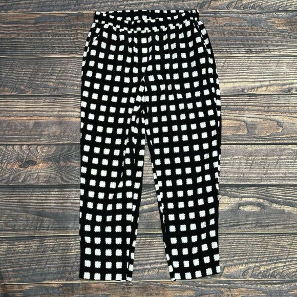 Chicos Women's Size 1 (US8)Black White Polka Dot Wide Leg Stretch Pull On‎ Pants - Picture 1 of 8
